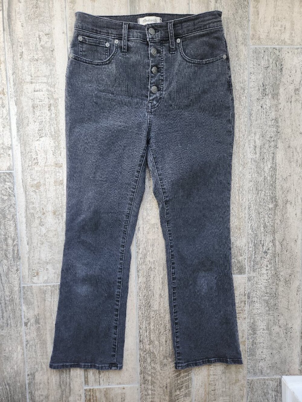 Madewell Cali Demi-Boot Black High-Rise Button Fly Jeans Women's Size 28